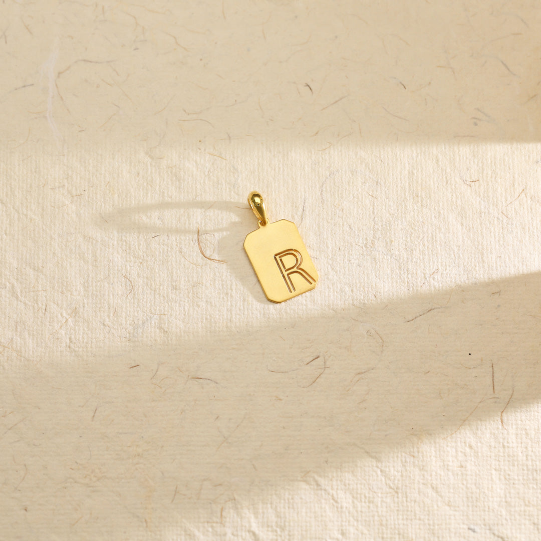 Regal R Gold Alphabet Pendant for Women