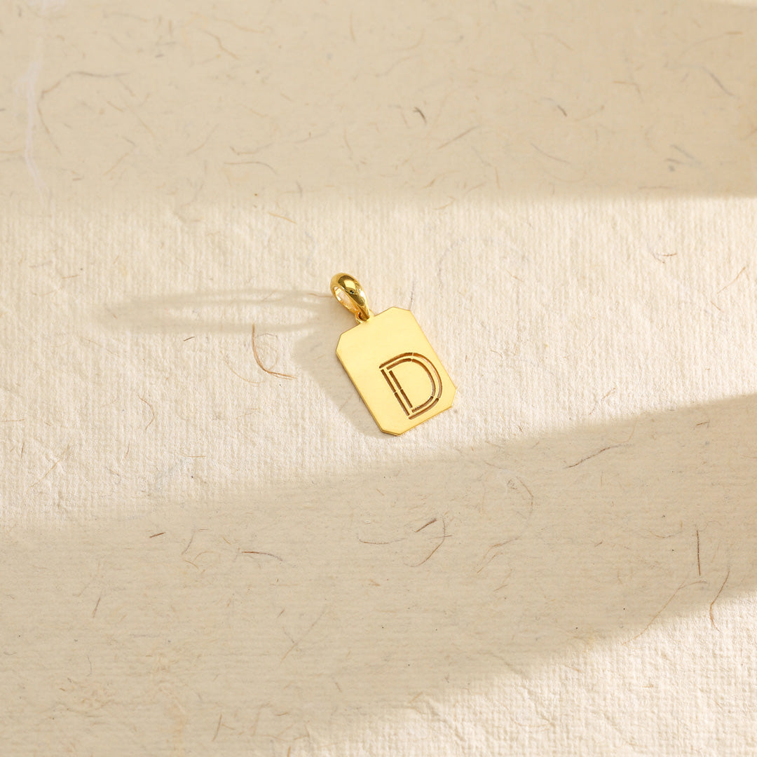 Glow D Gold Alphabet Pendant for Women