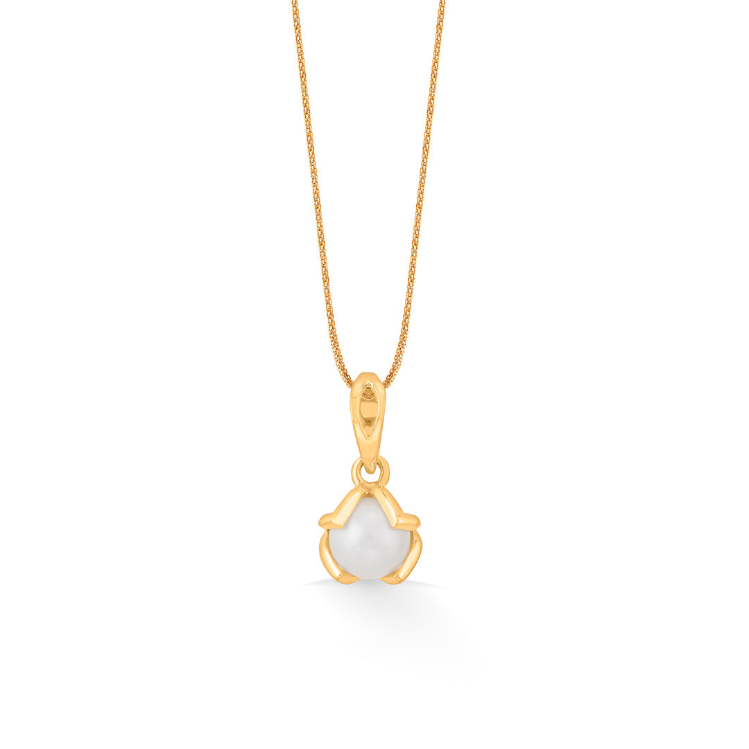 Sunlit Pearl Gold Pendant Set for Women