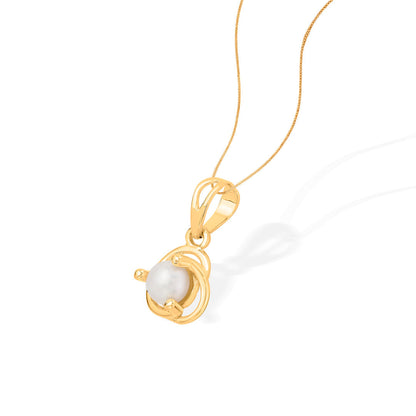 Pearl Blossom Gold Pendant Set for Women