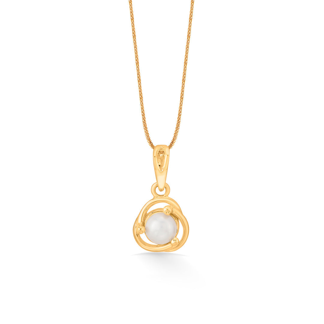 Pearl Blossom Gold Pendant Set for Women