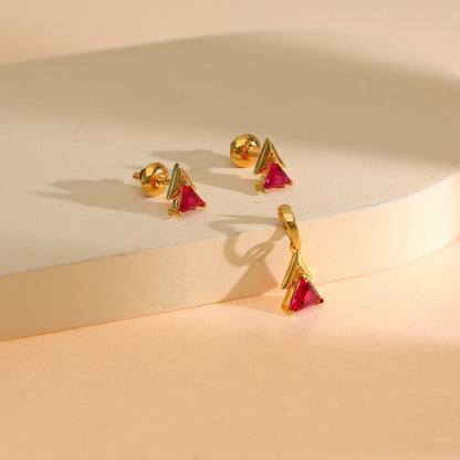 Triple Glow Gold Pendant Set for Women