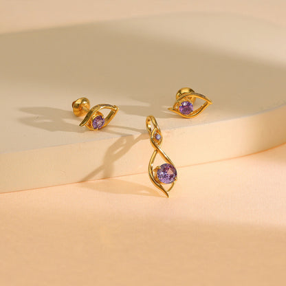 Iris Luxe Gold Pendant Set for Women