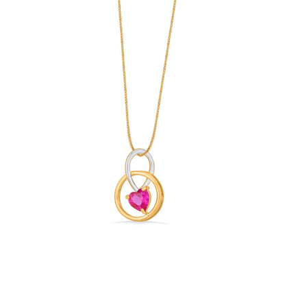 Ruby Glow Gold Pendant Set for Women