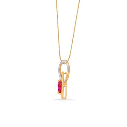 Ruby Glow Gold Pendant Set for Women
