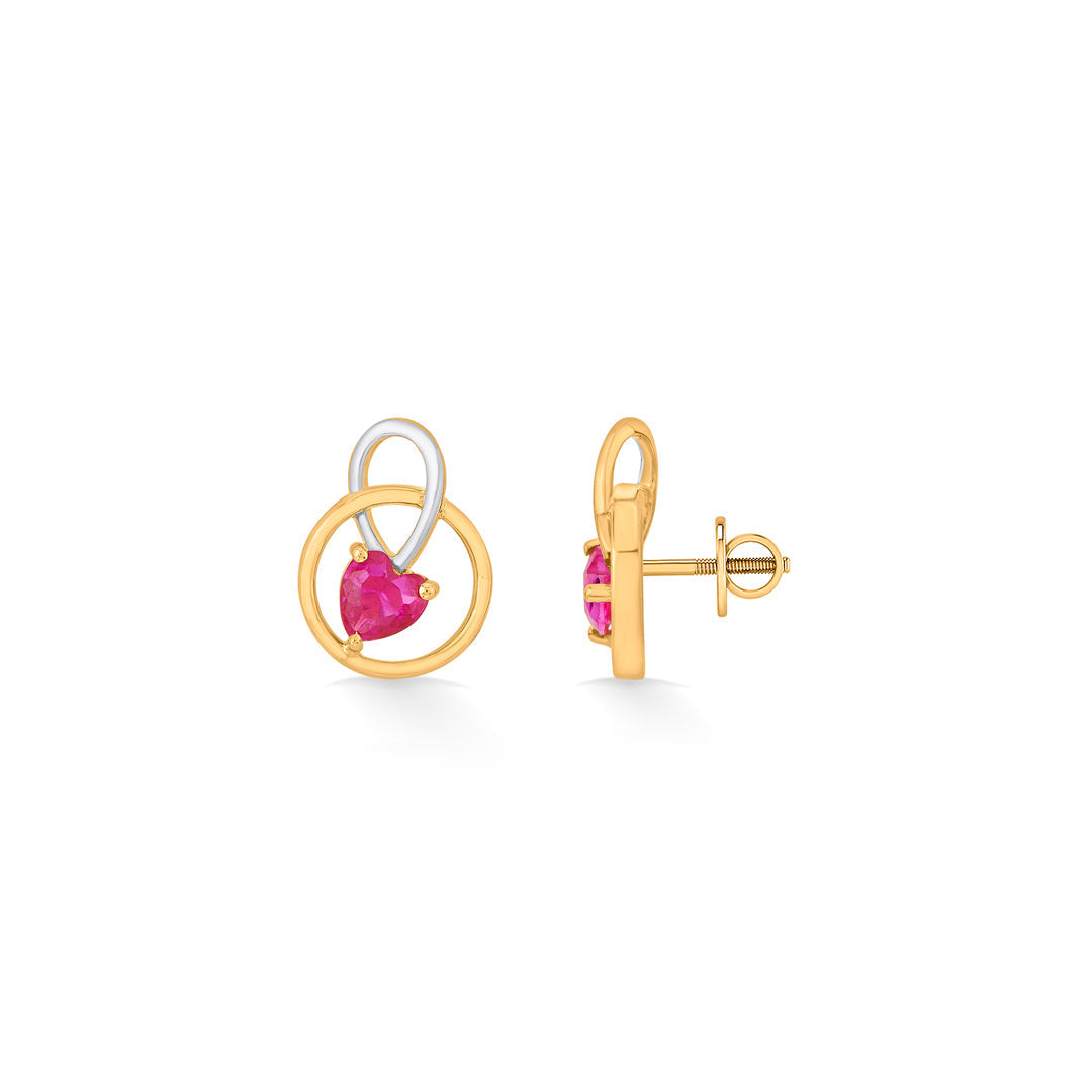 Ruby Glow Gold Pendant Set for Women