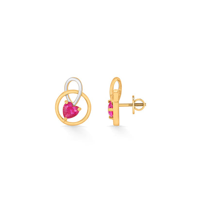 Ruby Glow Gold Pendant Set for Women