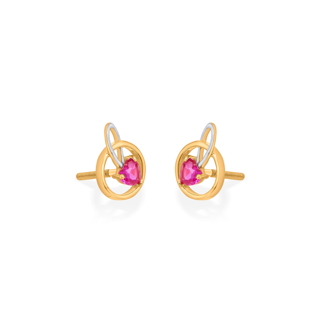 Ruby Glow Gold Pendant Set for Women