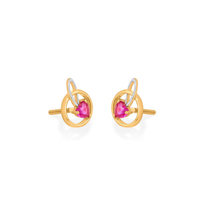 Ruby Glow Gold Pendant Set for Women
