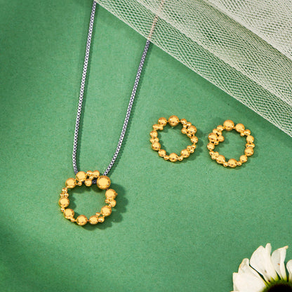 Regal Beads Gold Pendant Set for Women