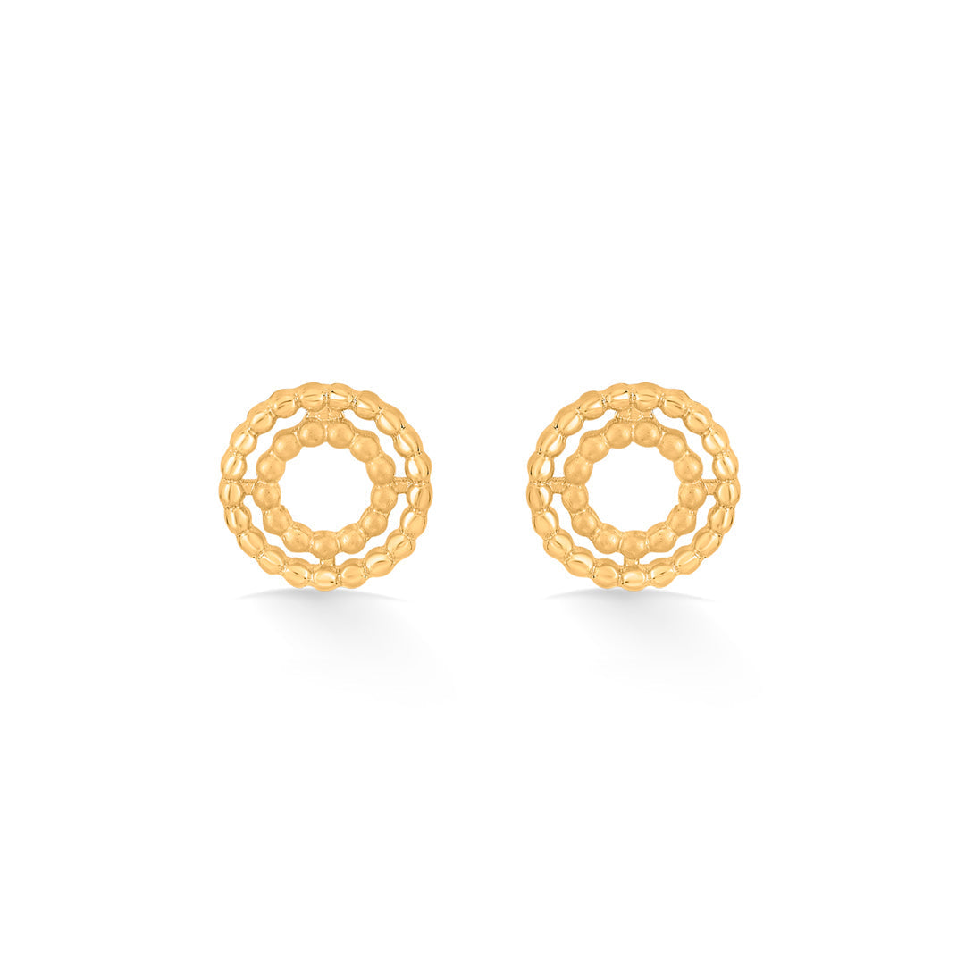 Double Halo Gold Pendant Set for Women
