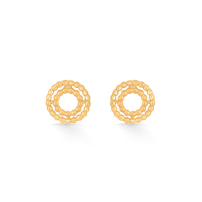 Double Halo Gold Pendant Set for Women