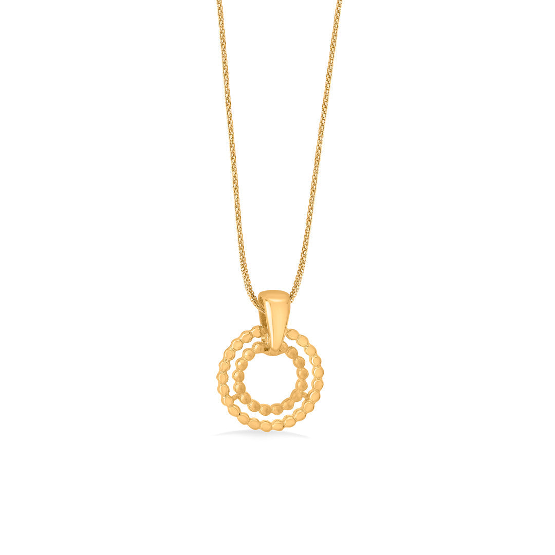 Double Halo Gold Pendant Set for Women