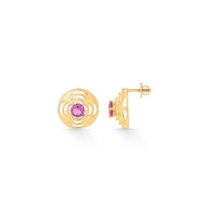 Amethyst Sun Gold Pendant Set for Women