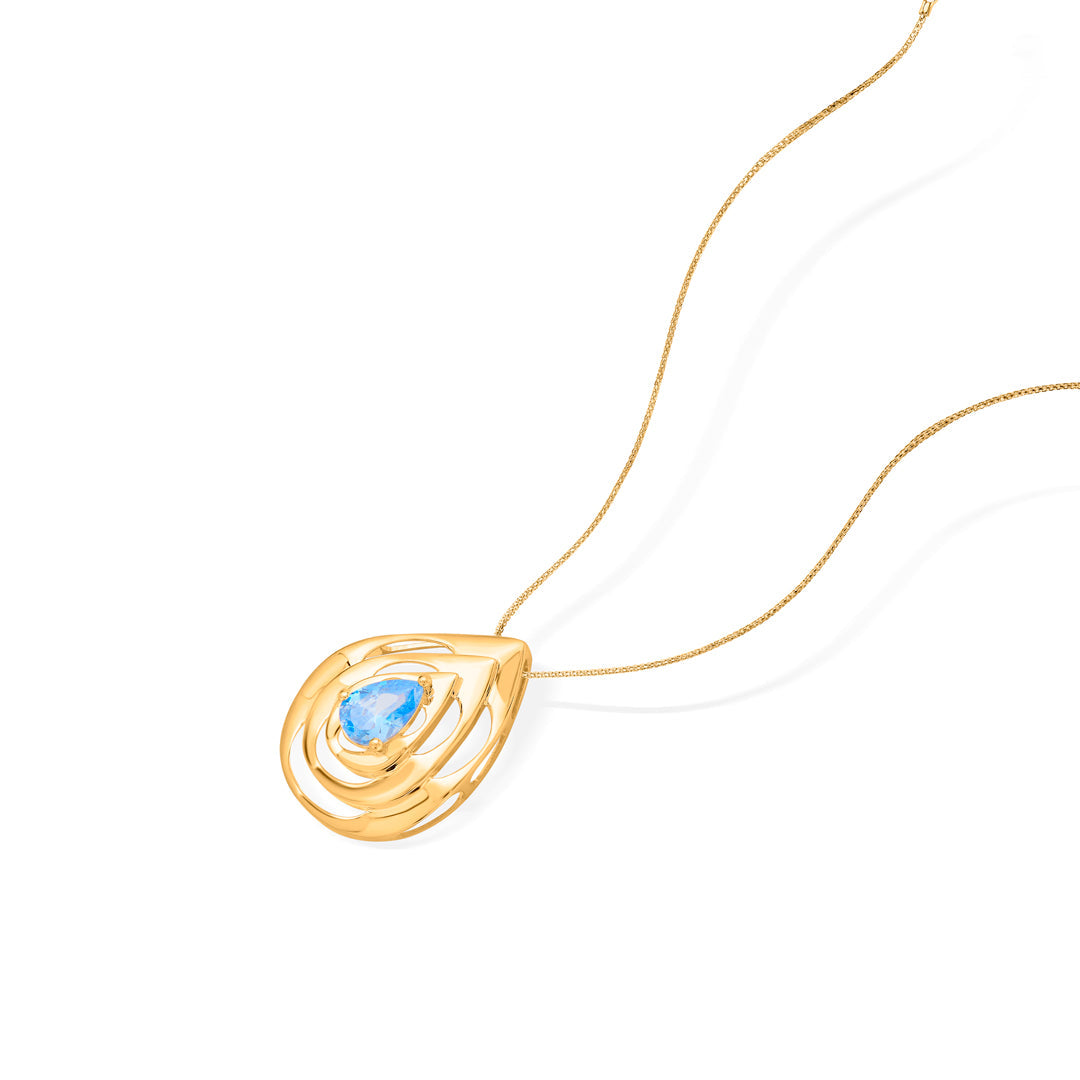 Sapphire Shine Gold Pendant Set for Women