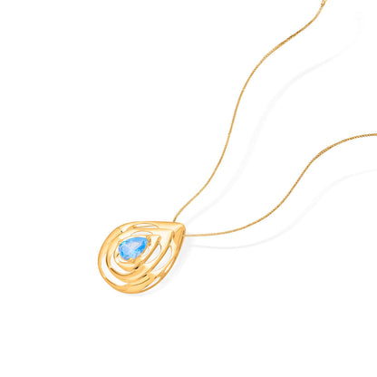 Sapphire Shine Gold Pendant Set for Women