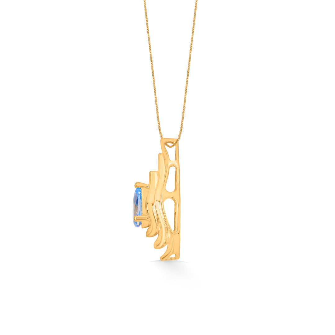 Sapphire Shine Gold Pendant Set for Women