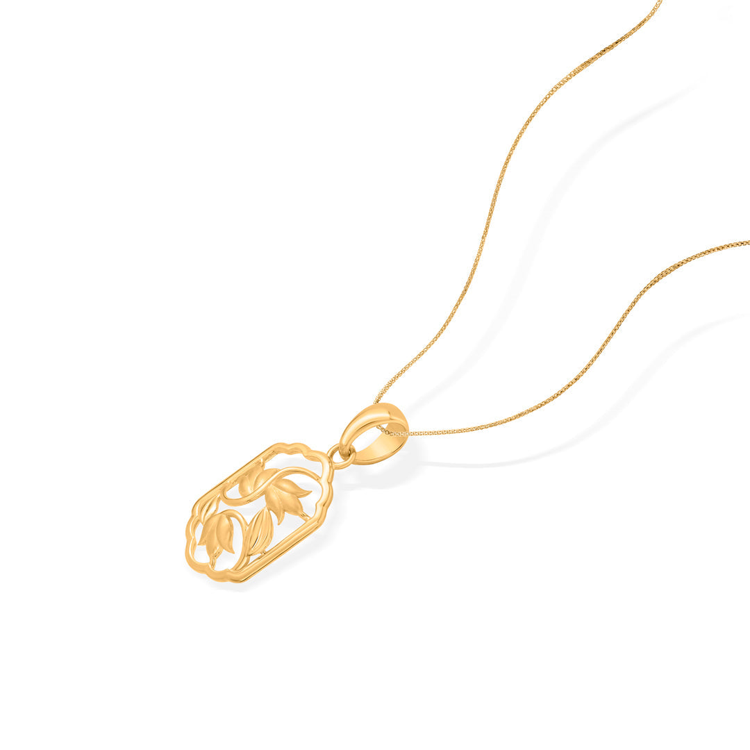 Leaf Canopy Gold Pendant Set for Women