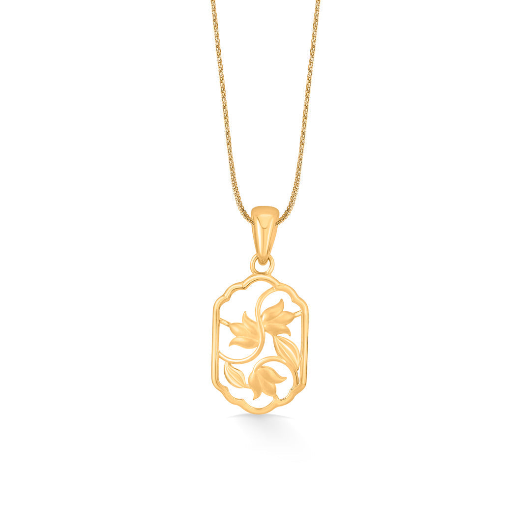Leaf Canopy Gold Pendant Set for Women