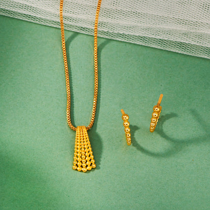 Solar Tassel Gold Pendant Set for Women