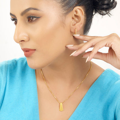 Solar Tassel Gold Pendant Set for Women