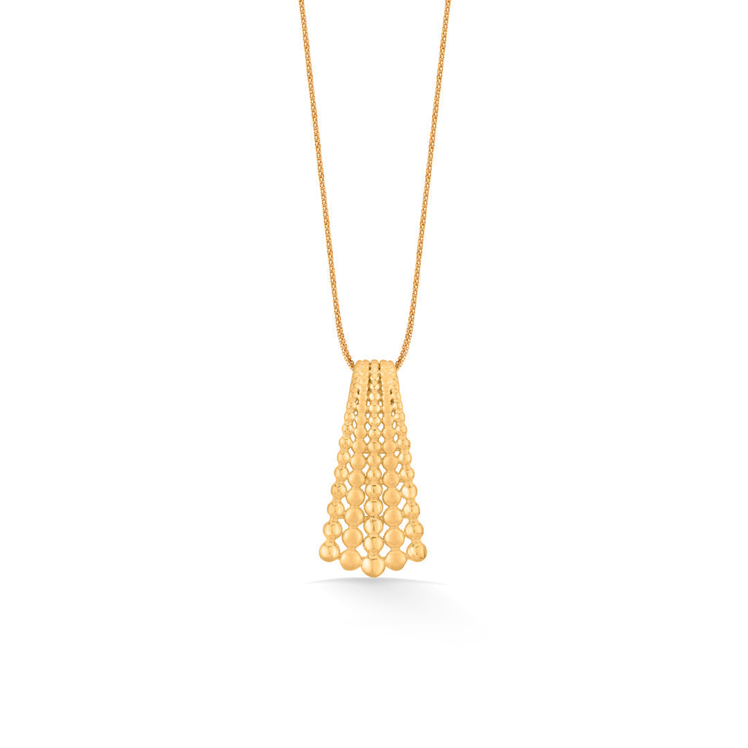 Solar Tassel Gold Pendant Set for Women