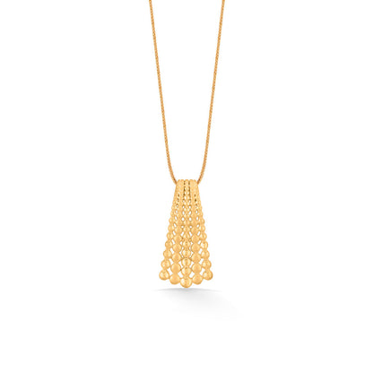 Solar Tassel Gold Pendant Set for Women