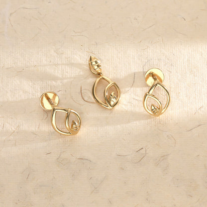 Golden Leaf Gold Pendant Set for Women