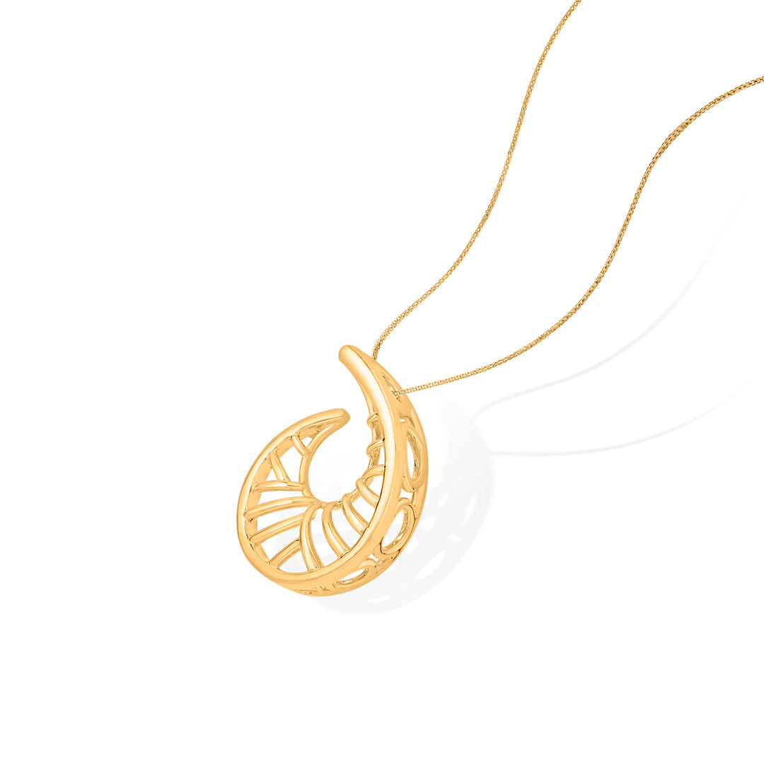 Sun Twist Gold Pendant Set for Women