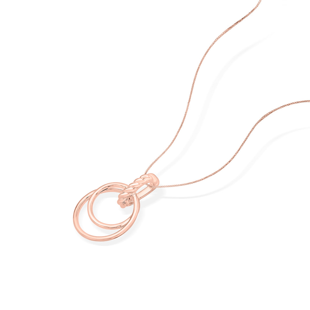 Halo Embrace Gold Pendant Set for Women