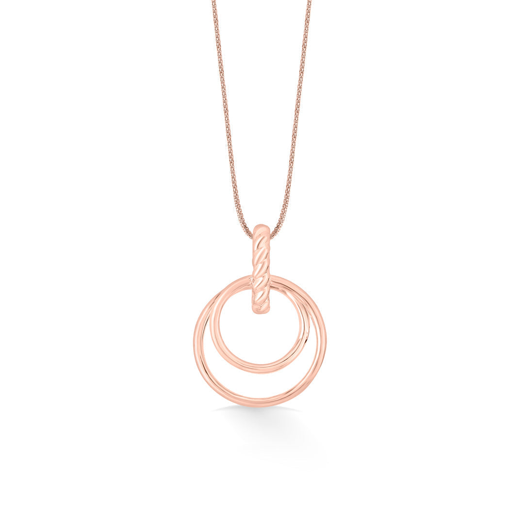 Halo Embrace Gold Pendant Set for Women