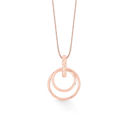 Halo Embrace Gold Pendant Set for Women