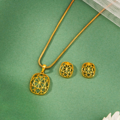 Sun Halo Gold Pendant Set for Women