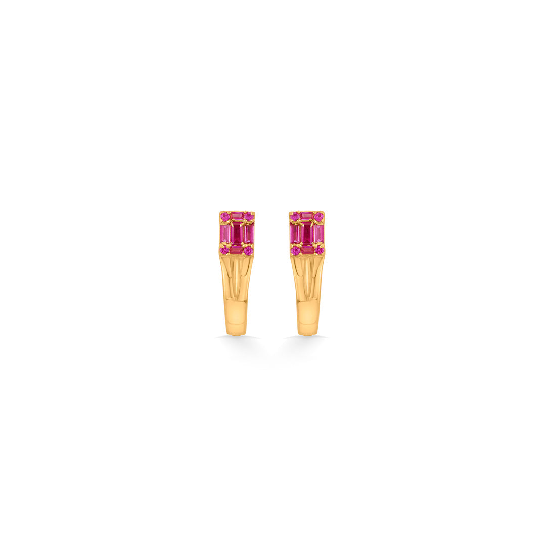 Rosé Flair Gold Hoops & Huggies Earrings for Women