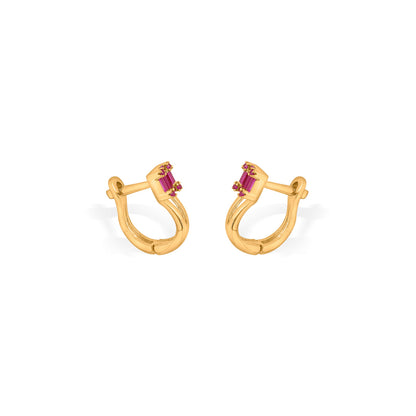 Rosé Flair Gold Hoops & Huggies Earrings for Women