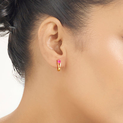 Rosé Flair Gold Hoops & Huggies Earrings for Women