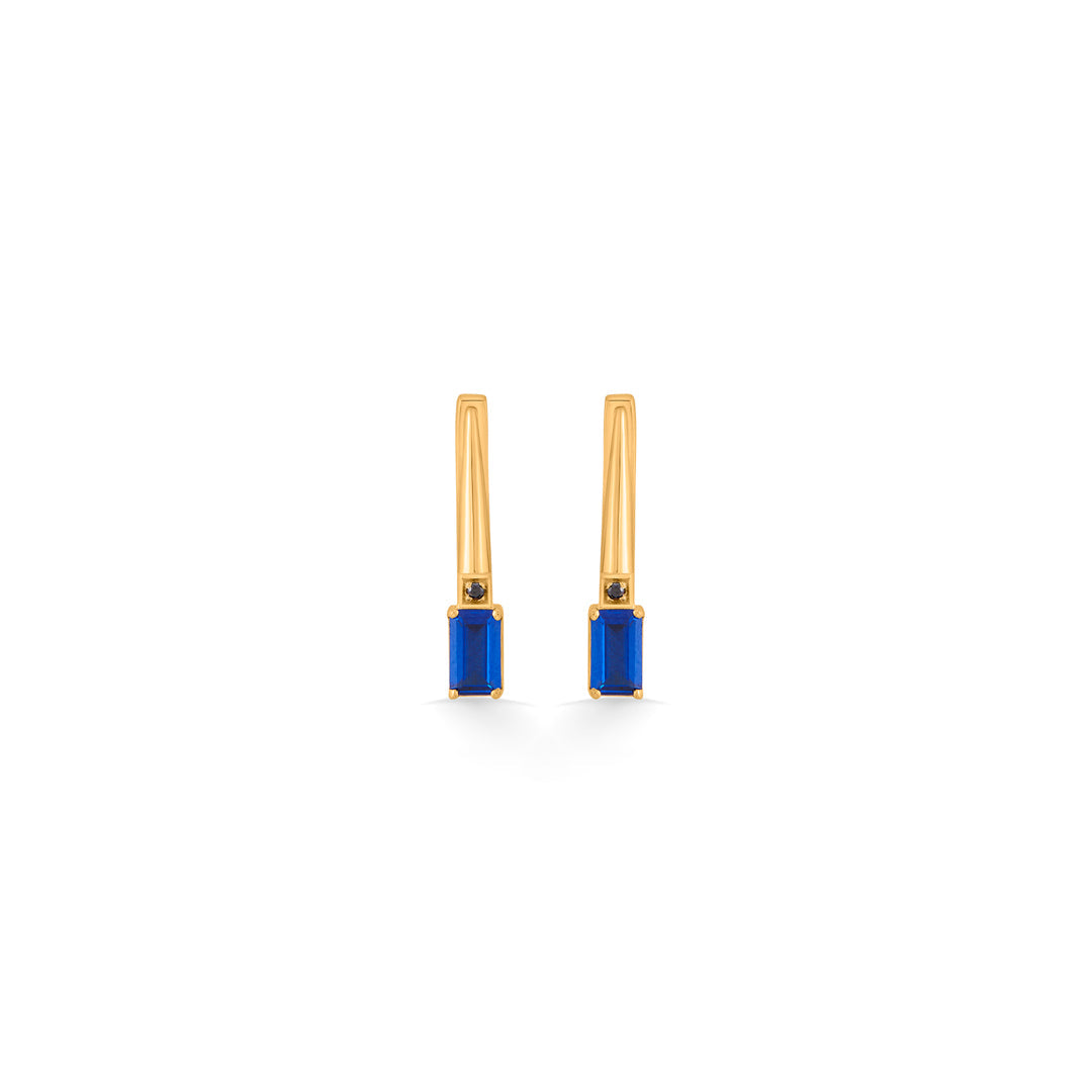 City Blue Gold Hoops & Huggies Earrings for Women