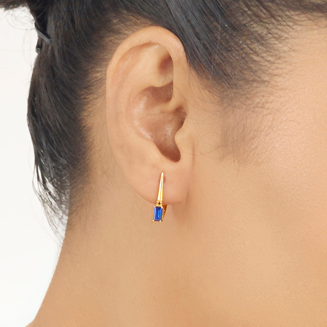 City Blue Gold Hoops & Huggies Earrings for Women