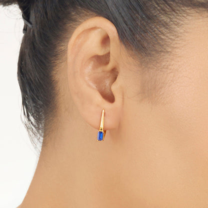 City Blue Gold Hoops & Huggies Earrings for Women