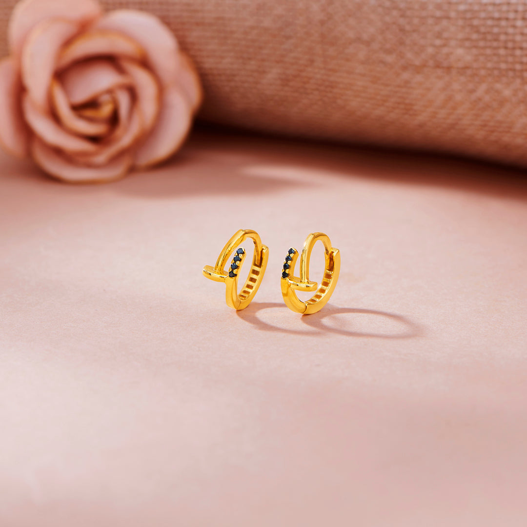 Shadow Gleam Gold Hoops & Huggies Earrings for Women