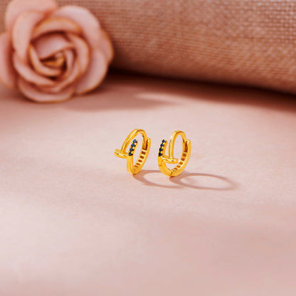 Shadow Gleam Gold Hoops & Huggies Earrings for Women