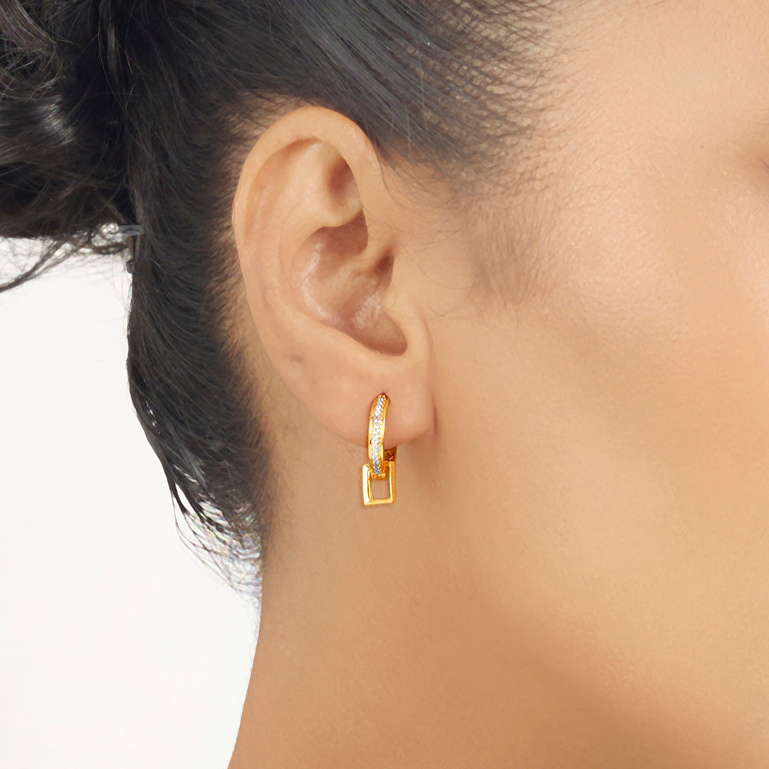 Pivot Glow Gold Hoops & Huggies Earrings for Women