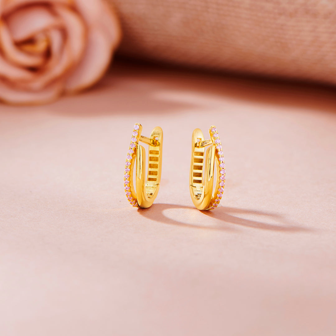 Spark Edge Gold Hoops & Huggies Earrings for Women