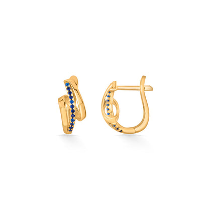 Night Spiral Gold Hoops & Huggies Earrings for Women