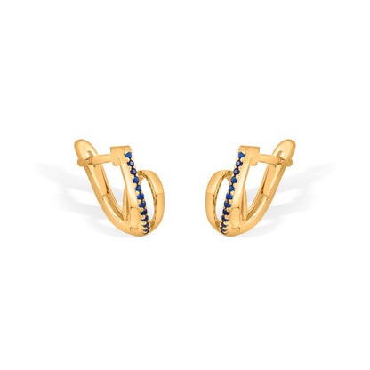 Night Spiral Gold Hoops & Huggies Earrings for Women
