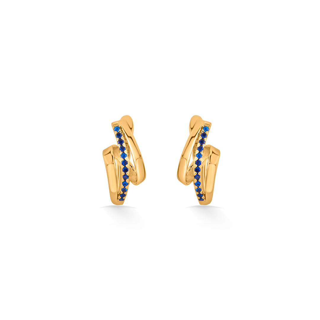 Night Spiral Gold Hoops & Huggies Earrings for Women