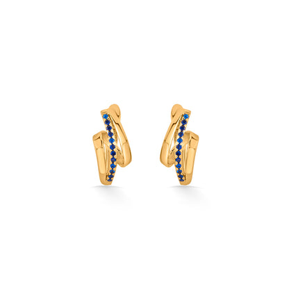 Night Spiral Gold Hoops & Huggies Earrings for Women