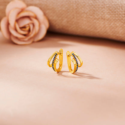 Night Spiral Gold Hoops & Huggies Earrings for Women