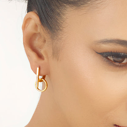 Cosmic Orbit Gold Hoops & Huggies Earrings for Women