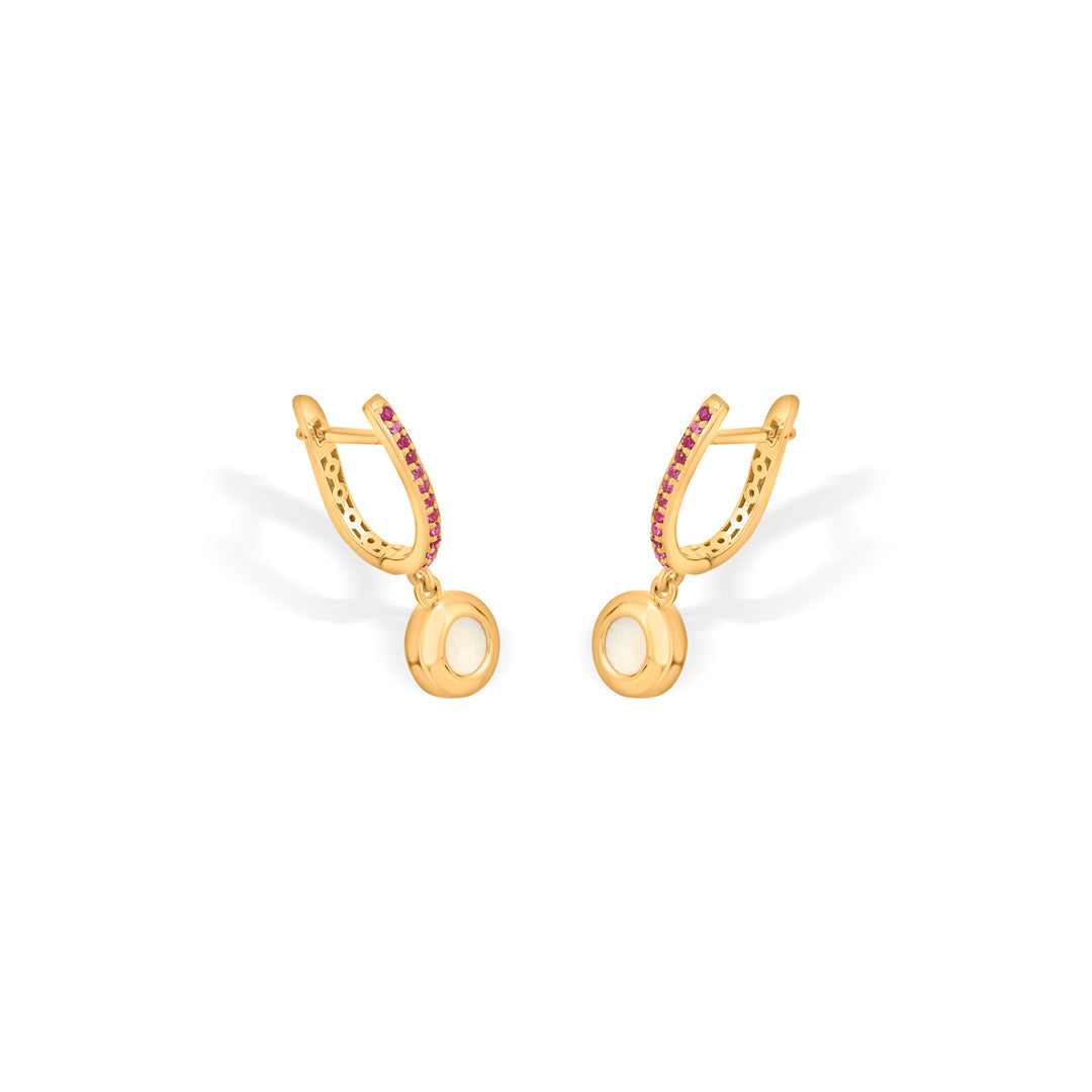 Aura Disc Gold Hoops & Huggies Earrings for Women